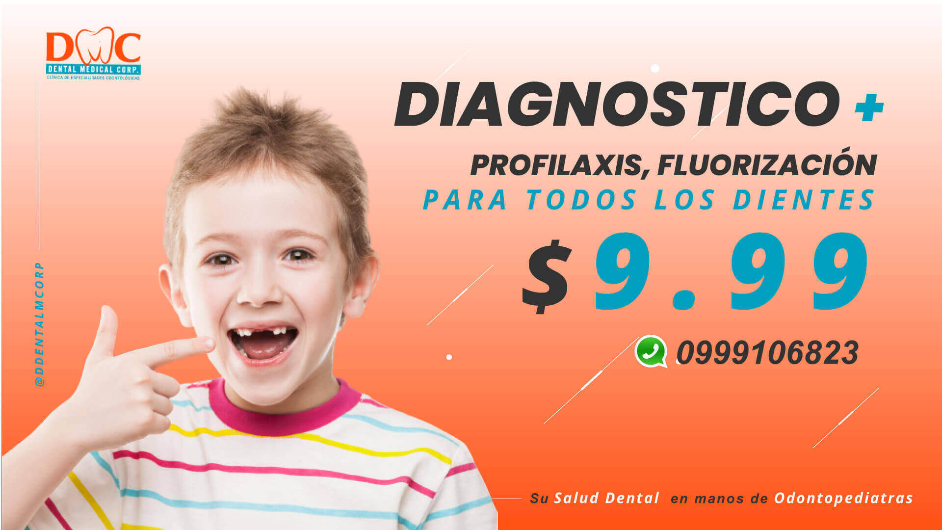 DIAGNOSTICO + PROFILAXIS + FLUORIZACIÓN por $𝟵,𝟵𝟵