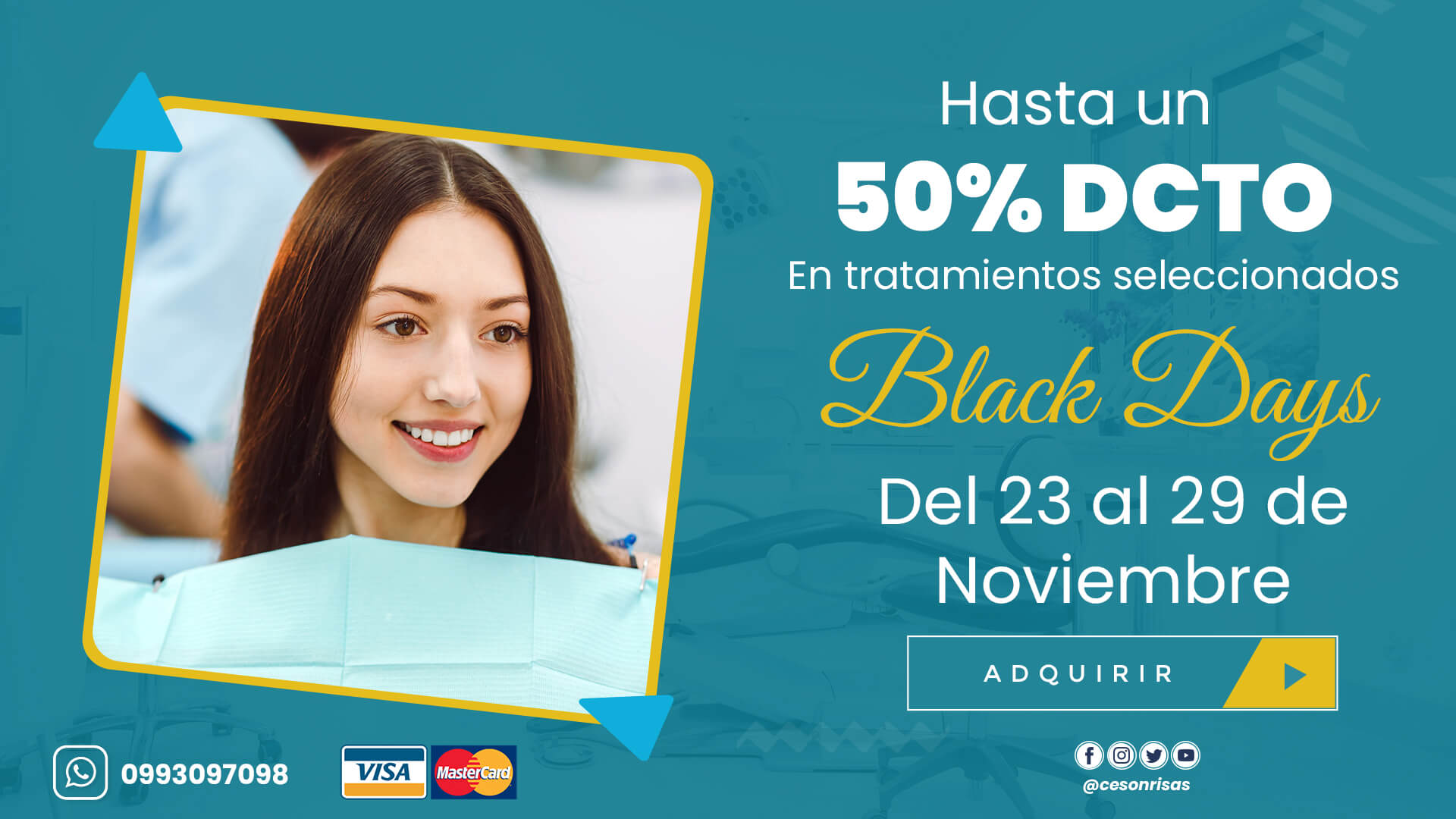 BLACK DAYS ! 🥳🥳 Aprovecha de nuestras promociones hasta el 50% de descuento en tratamientos Seleccionados.!!